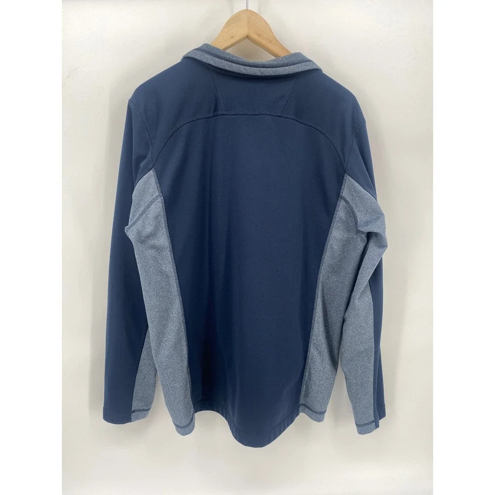 The North Face Quarter Zip Pullover Large Blue Excellent Colorblock Fleece Mens
